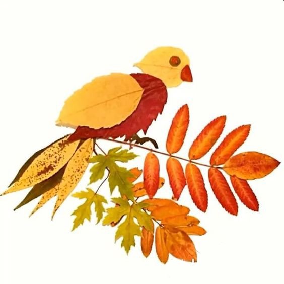 Птицы из листьев
