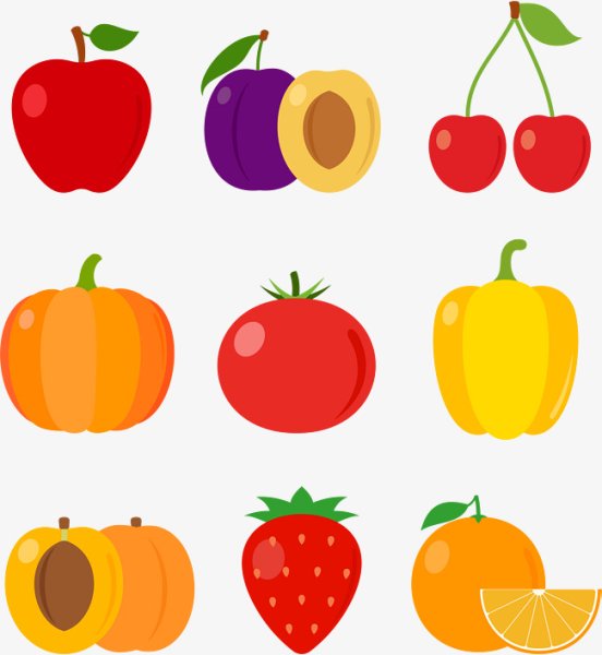 Цветные фруктов