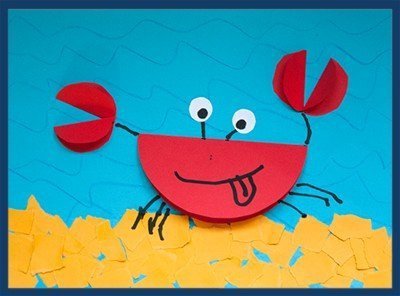 Краб аппликация для детей