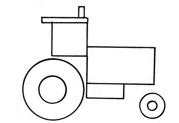 из геометрических фигур трактор