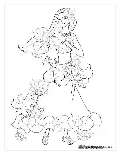 Девочка осень раскраска