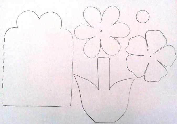 Аппликация открытка с цветами