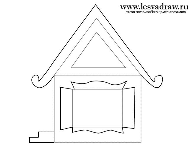 Трафарет домика для рисования