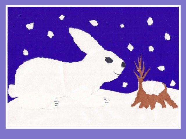 Рисование в подготовительной группе заяц зимой