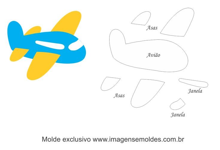 Заготовка к аппликации самолет