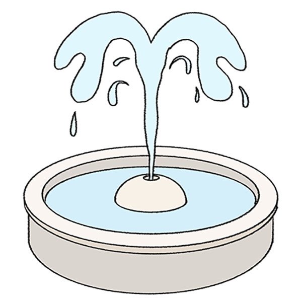 Фонтан карандашом