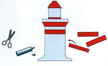 Маяк из цветной бумаги