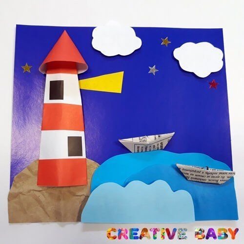 Маяк аппликация для детей