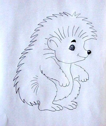 Рисунок ежика для поделки