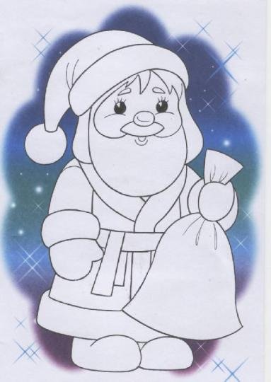 Шаблон Деда Мороза для аппликации