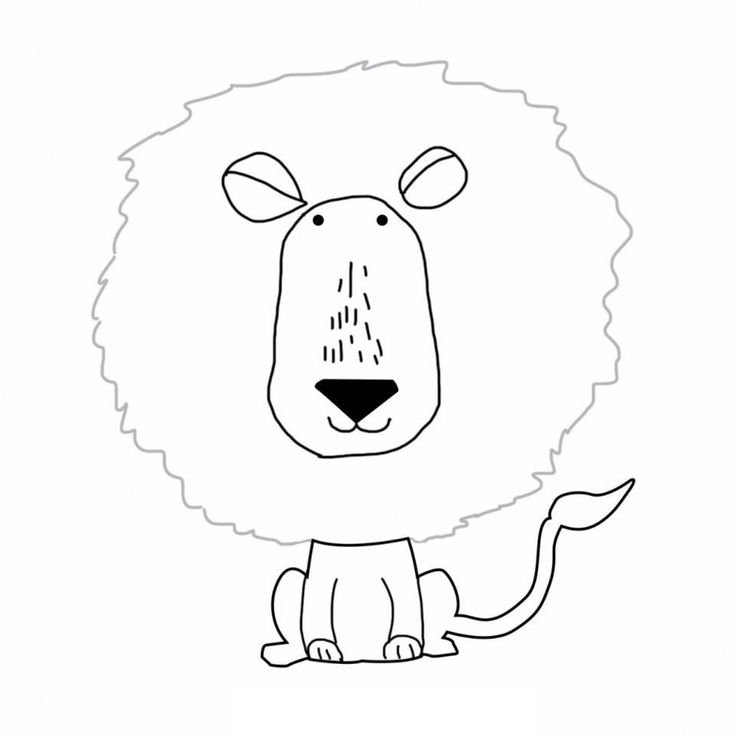 Шаблон Льва для аппликации из листьев