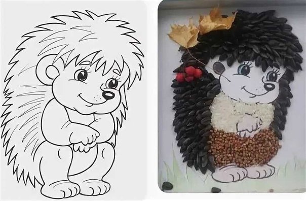 Рисунок ежика для поделки