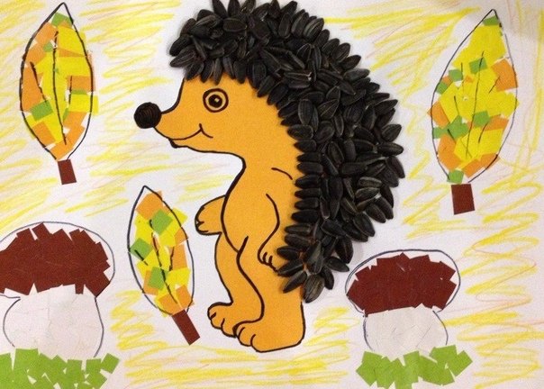 Осенняя поделка Ежик из бумаги