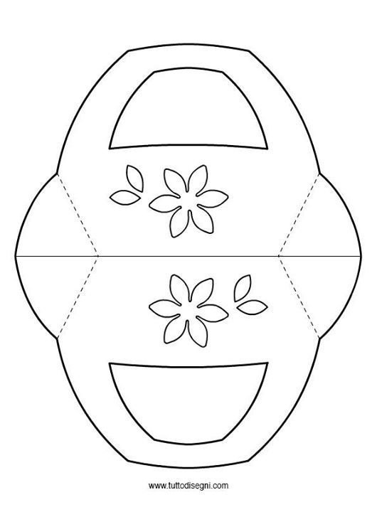 Трафарет корзинки для цветов