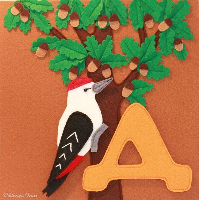 Аппликация дятел