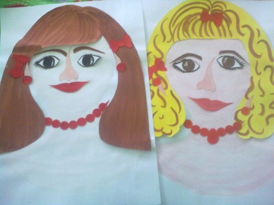 Аппликация портрет мамы в средней группе