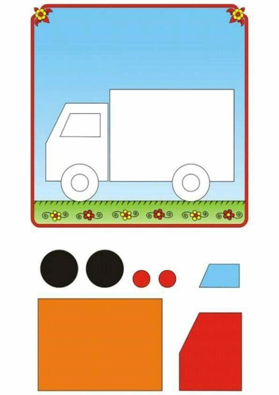 Аппликации для детей машинки