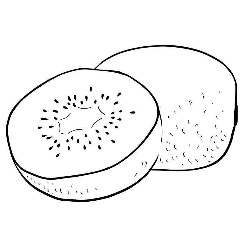 Раскраска фрукты киви