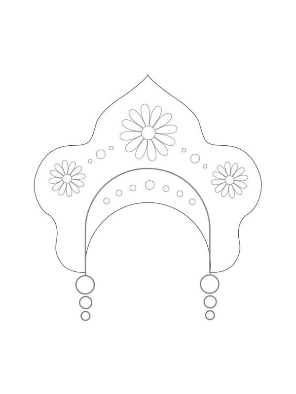 Русский орнамент кокошник царевны