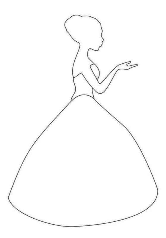 Трафарет девочка в платье