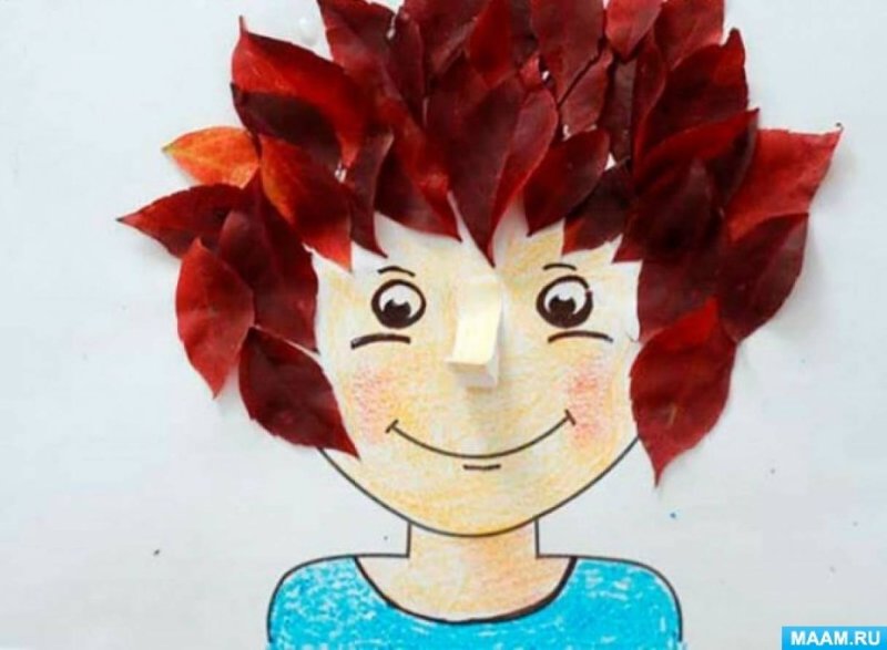 Аппликации из листьев для детей