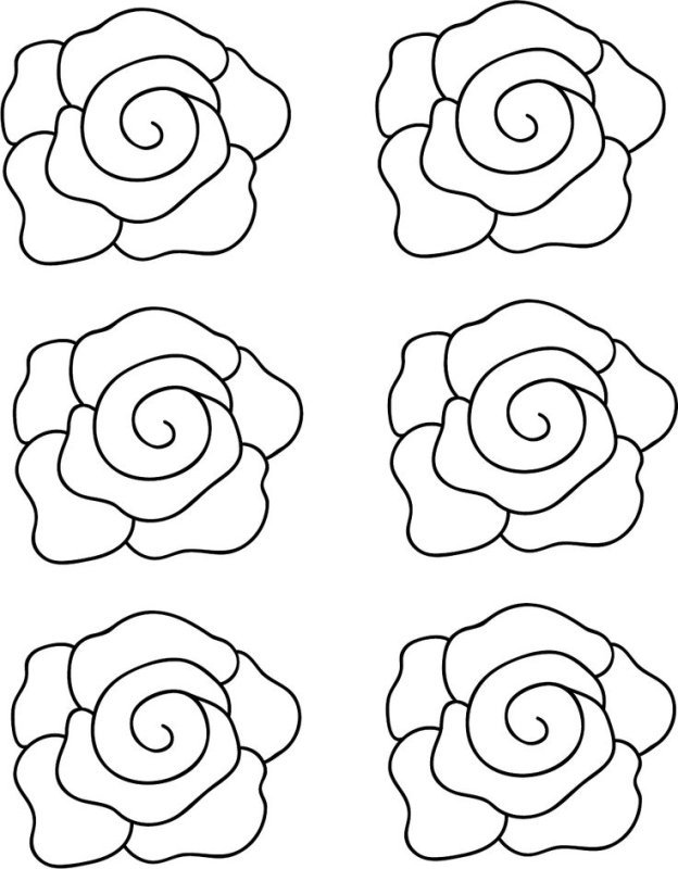 Роза шаблон для рисования