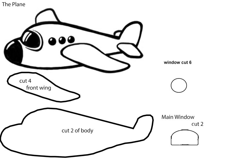 Трафарет самолета для аппликации