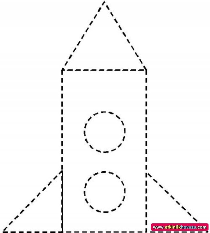 из геометрических фигур ракета