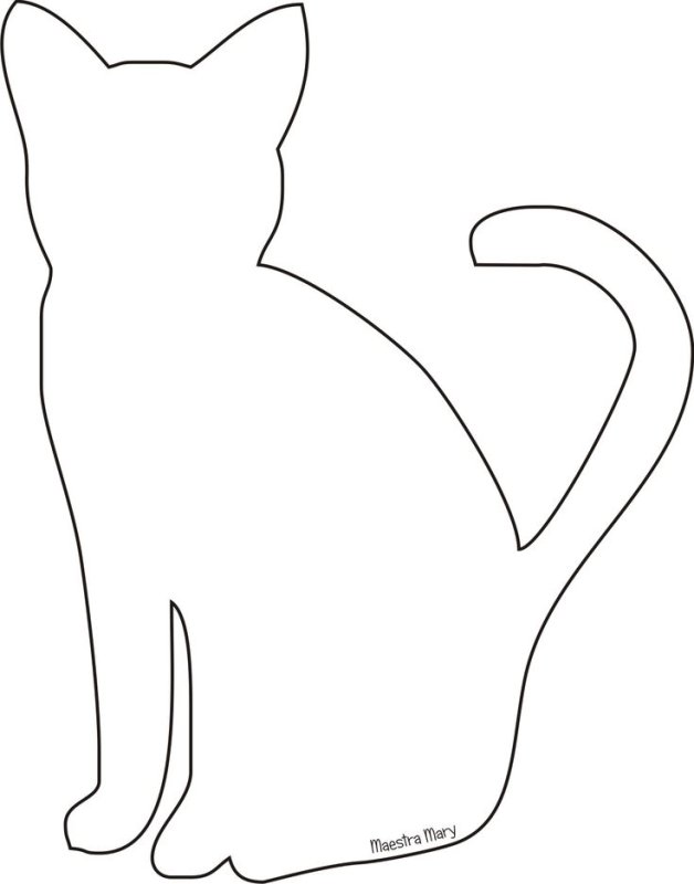 Шаблон кошки для рисования
