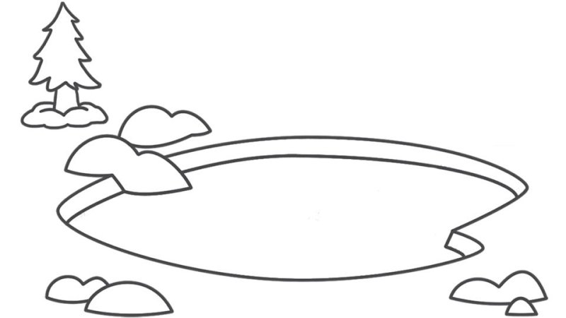 Пруд раскраска для детей