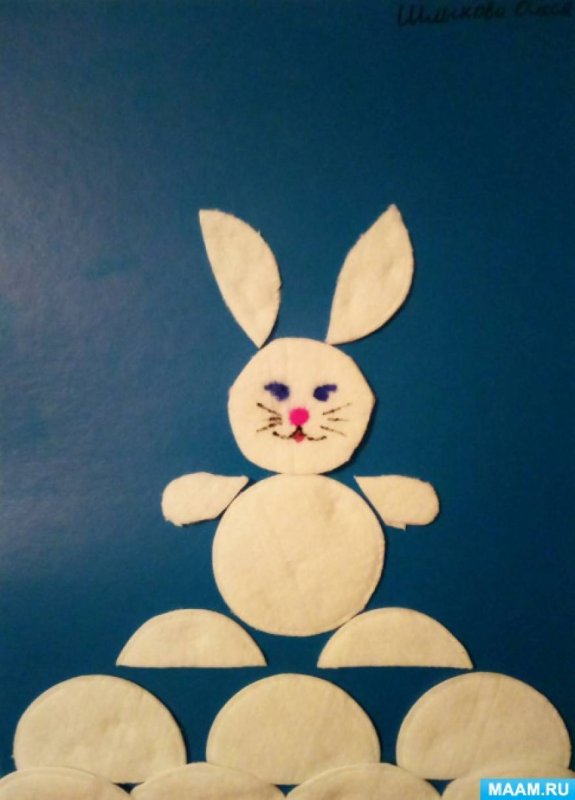 Заяц из геометрических фигур аппликация