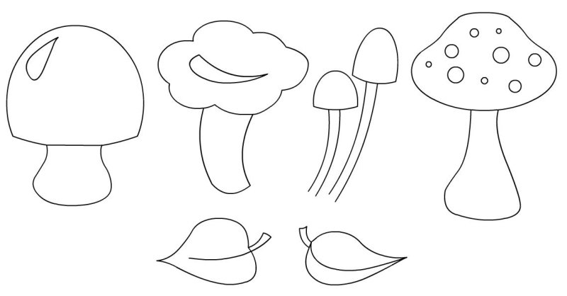 Шаблоны грибов для аппликации