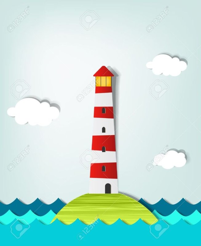 Маяк из цветной бумаги