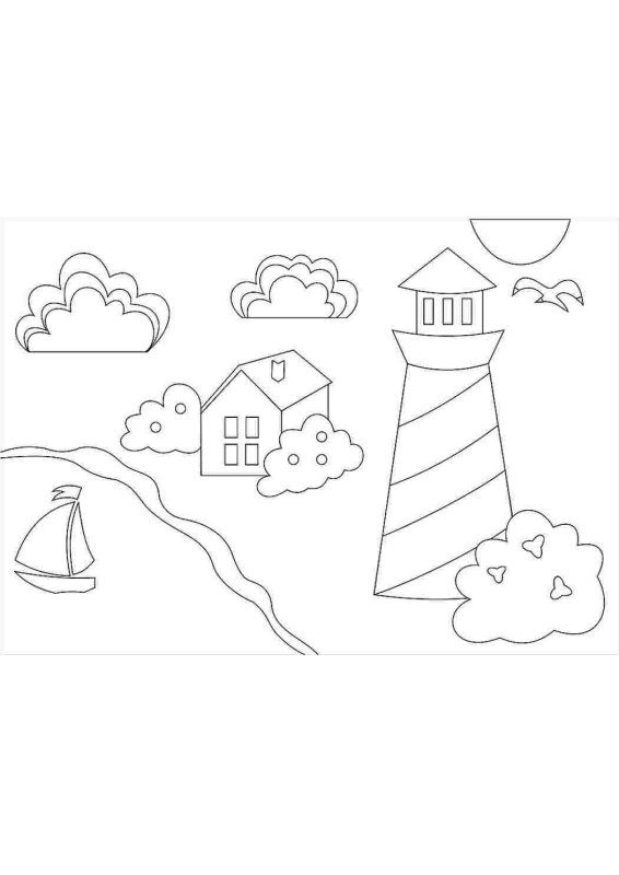 Море раскраска для детей