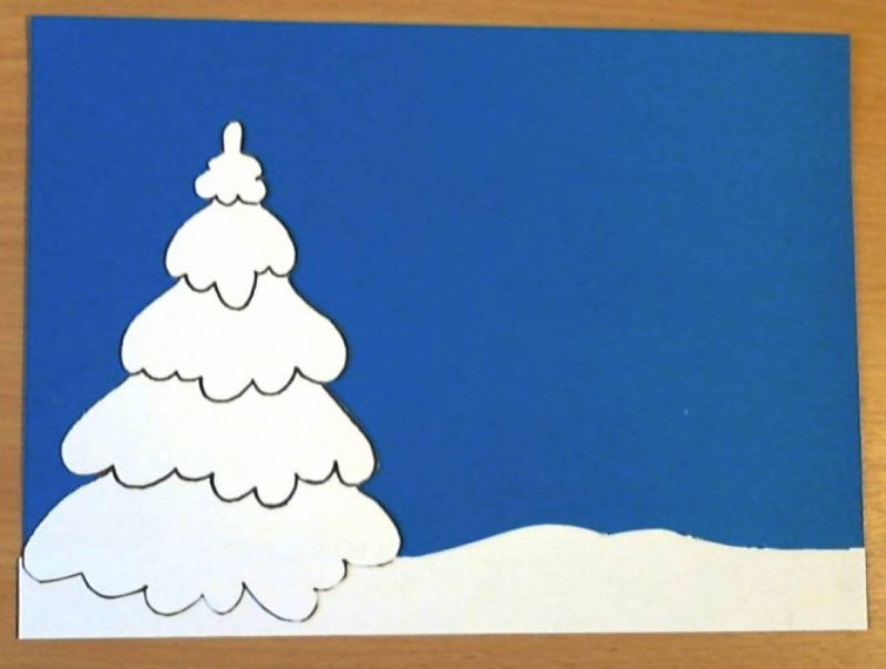 Зимняя аппликация для детей 2-3 лет