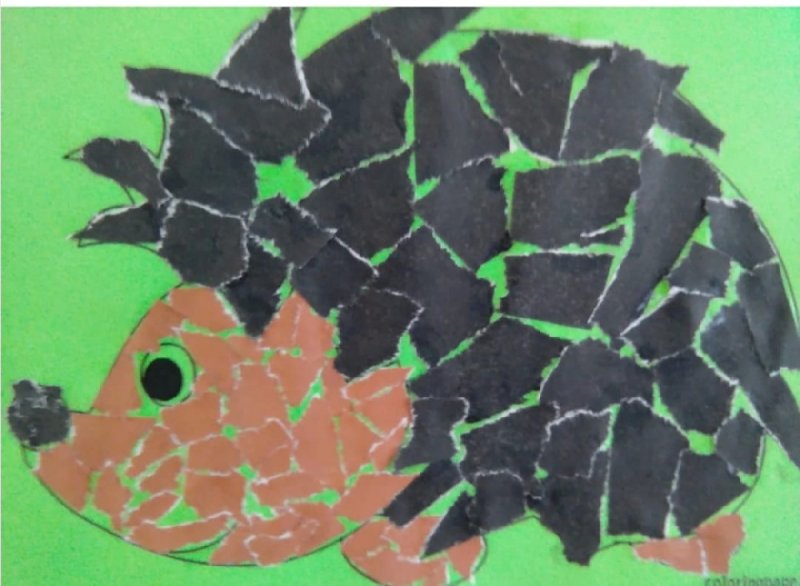 Обрывная аппликация еж