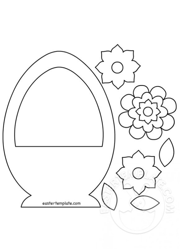 Корзинка для цветов трафарет для аппликации