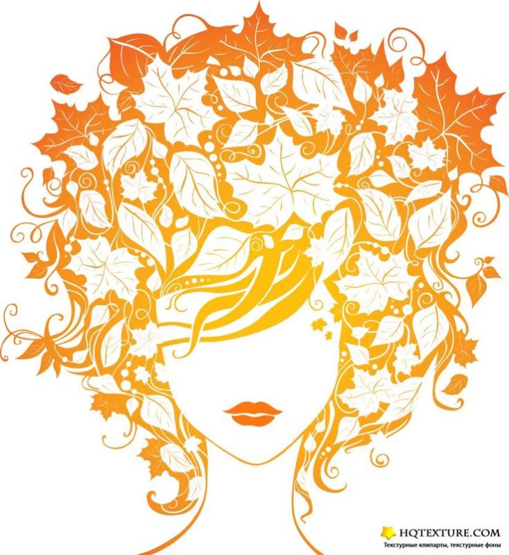 Аппликация девушка осень