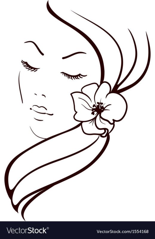 Силуэт лица девушки