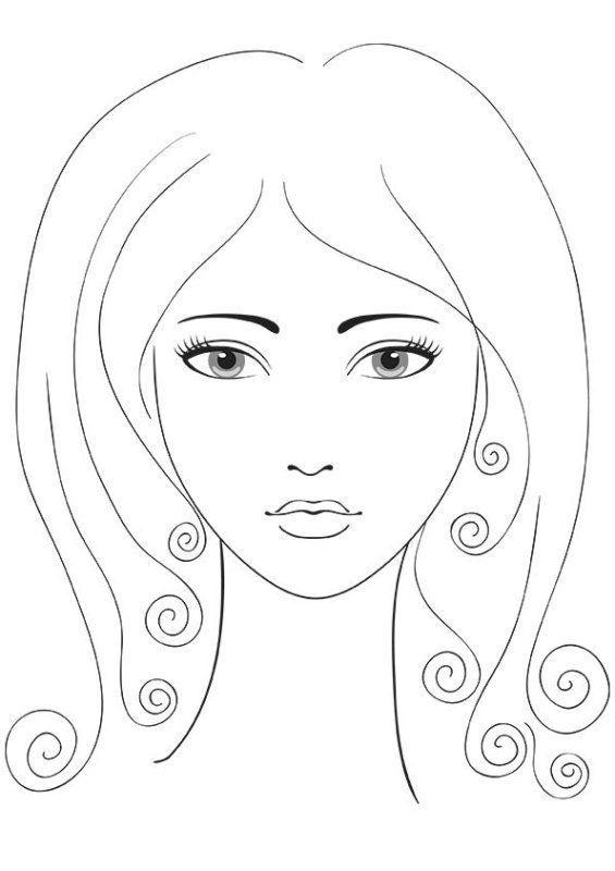 Раскраска портрет девушки