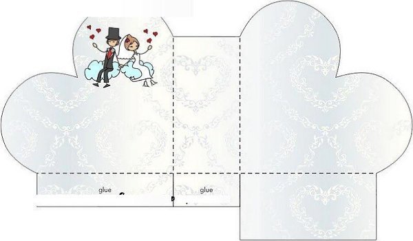 Макет конверта для денег на свадьбу