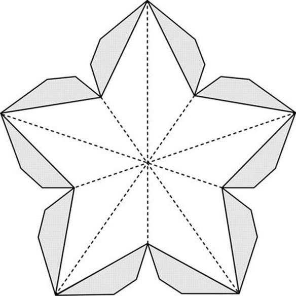 Объемная пятиконечная звезда из картона