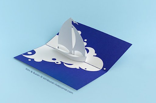 Кораблик для объемной открытки