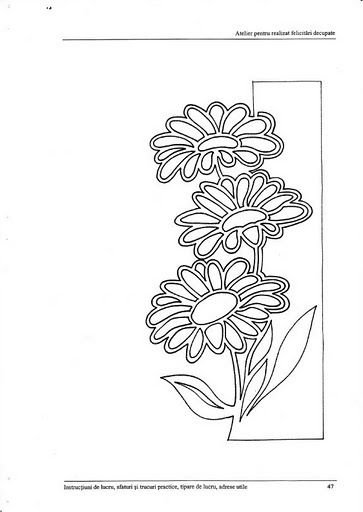 Рисунок для вытынанок цветочки