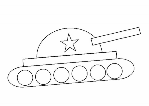 Шаблон танка для детей