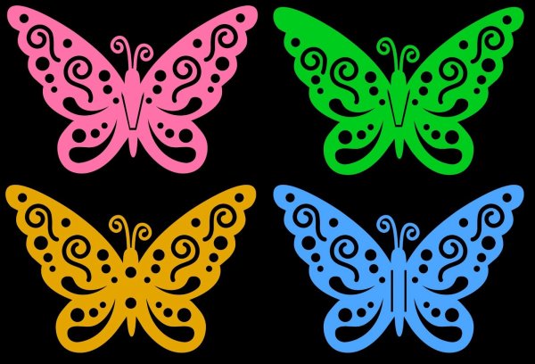 Бабочки для вырезания цветные