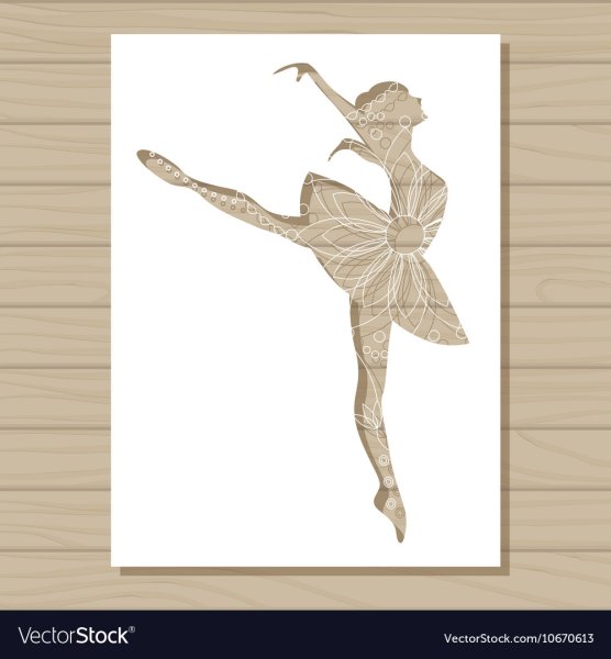 Балерина рисунок трафарет