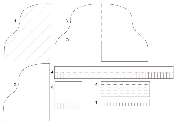 Макет рояля из картона