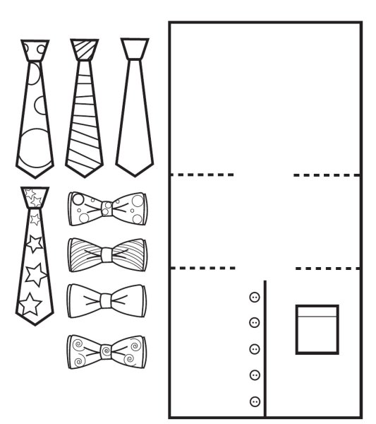 Поделка рубашка с галстуком из бумаги
