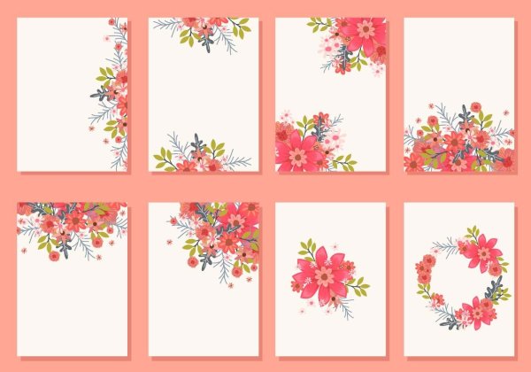 Макет открытки с цветами
